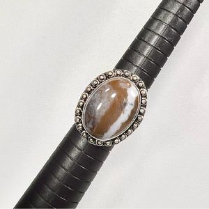 Moss Agate 925 Gemstone Ring size 7.75